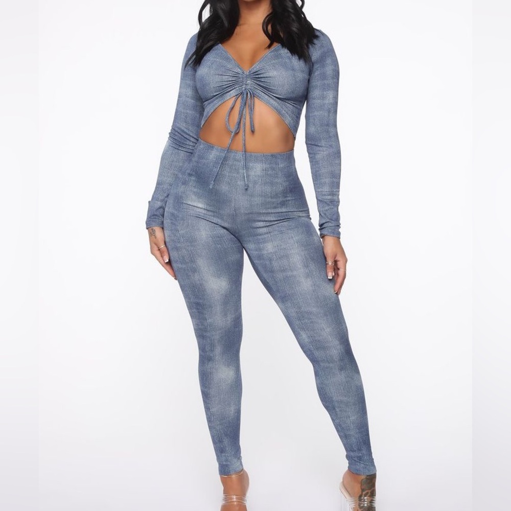 Fashion Nova Denim Blue Set